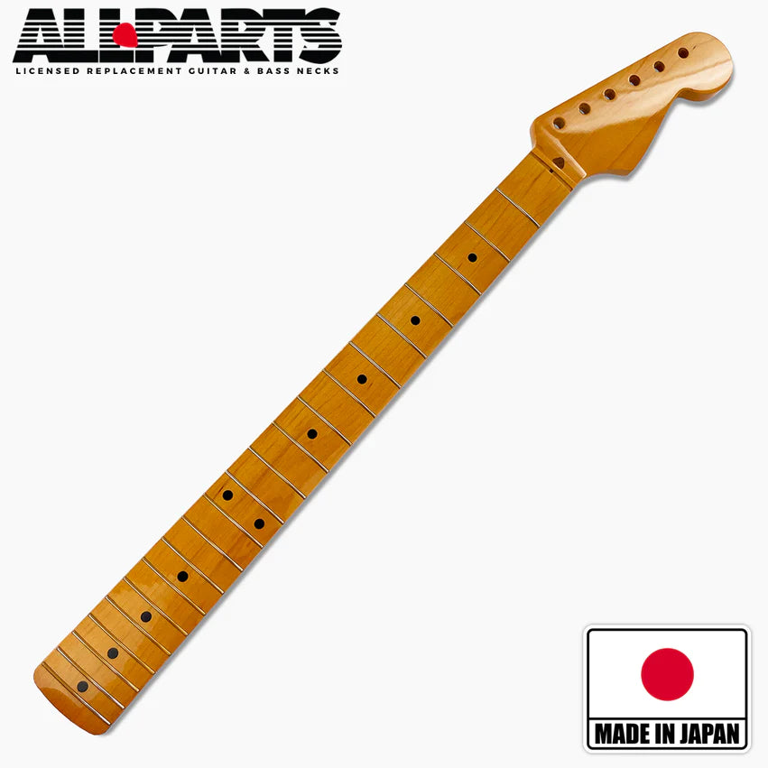 Replacement Maple Neck For Strat With Nitro Finish Topcoat, Vee Profile