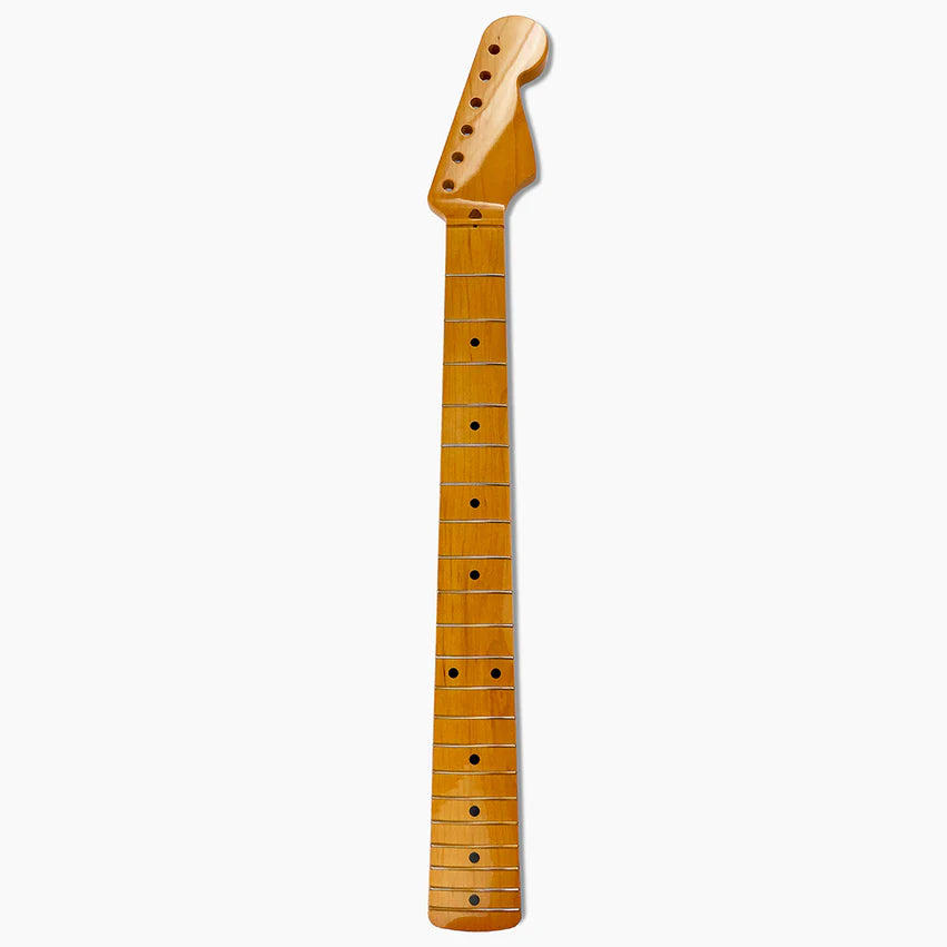 Replacement Maple Neck For Strat With Nitro Finish Topcoat, Vee Profile, Full