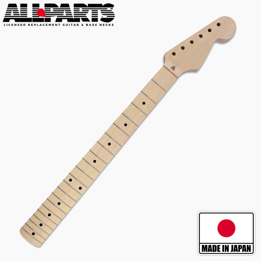 Replacement Neck for Strat, Solid Maple, No Finish, 21 frets