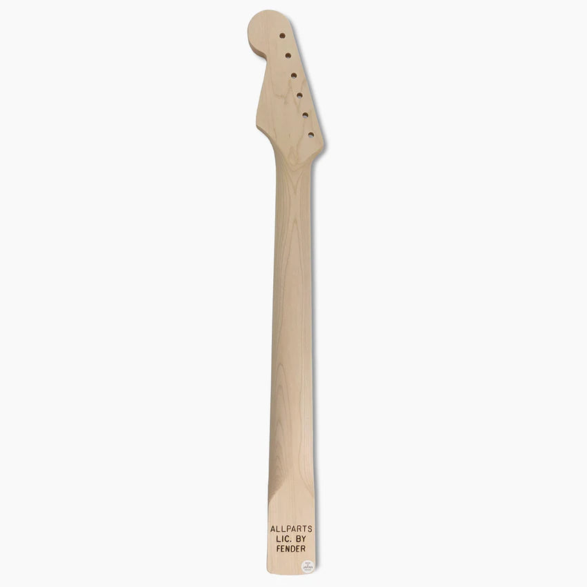 Replacement Rosewood Neck for Strat, No Finish, 10 Inch Radius, Back