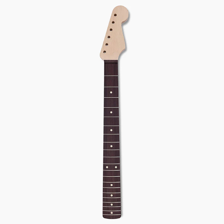 Replacement Rosewood Vee Profile Neck for Strat, No Finish, 21 Frets, Full