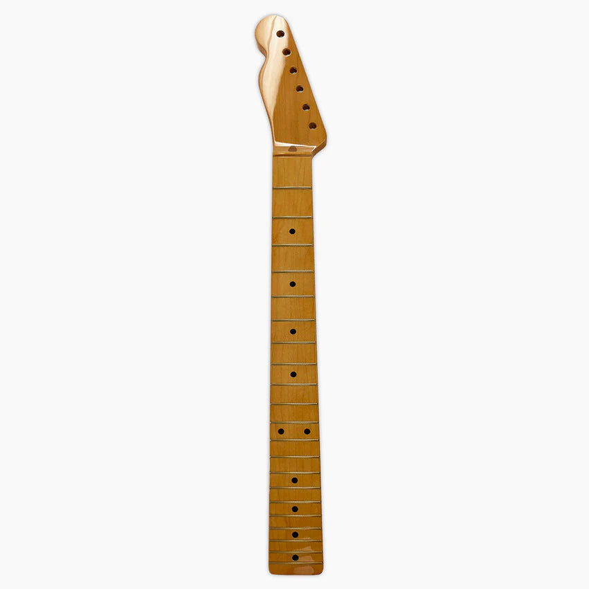 Replacement Left-handed Maple Neck For Tele, With Finish, 21 Tall Frets, 9-1/2 Inch Radius, Full
