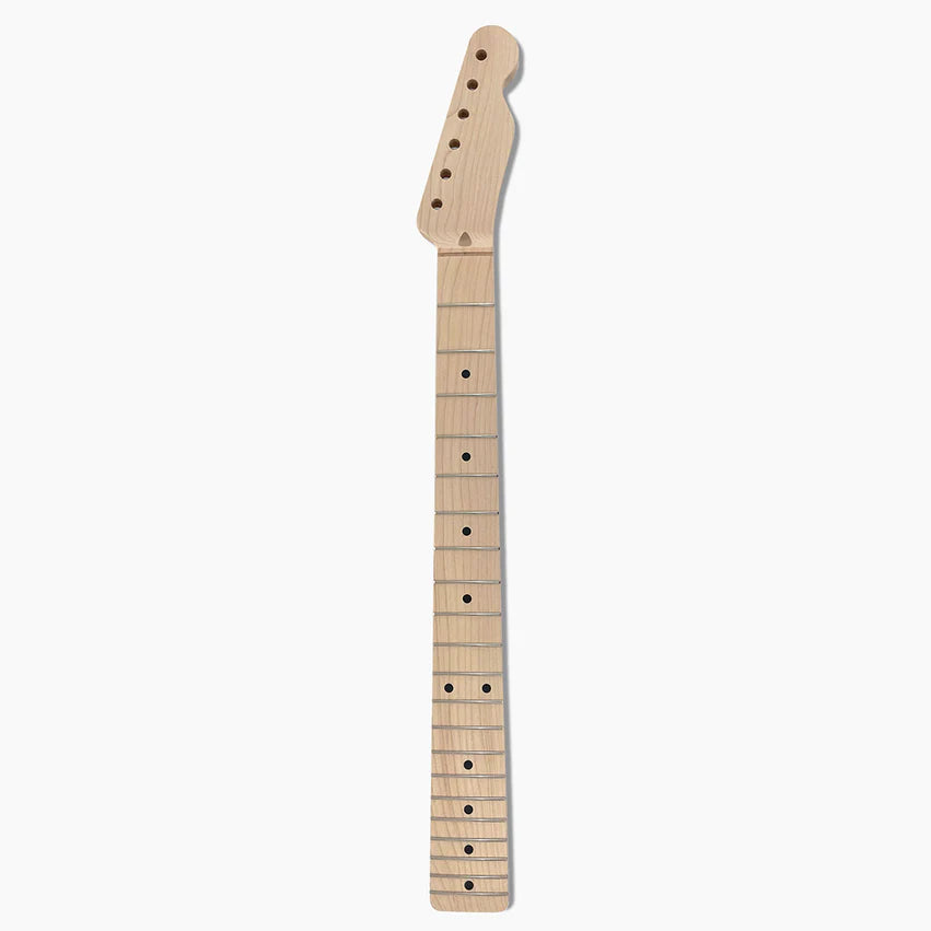 Replacement Neck for Tele, Solid Maple, No Finish, 10 Inch Radius, 21 Frets, Full