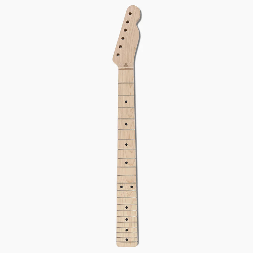 Replacement Vee Profile Neck for Tele, Solid Maple, No Finish, Full