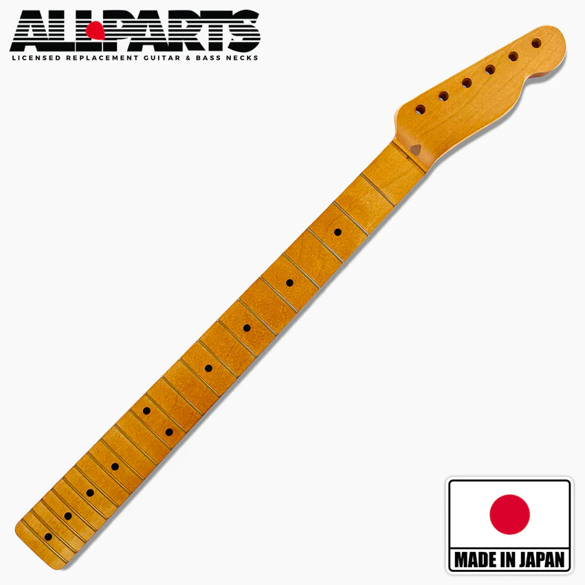 Replacement Satin Finish Neck for Telecaster, Solid Maple, 21 fret, 10 inch Radius