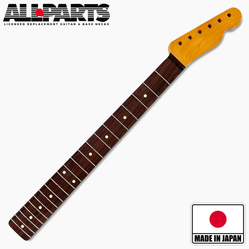 Replacement Rosewood Nitro Topcoat Finish Neck for Tele, 21 Frets