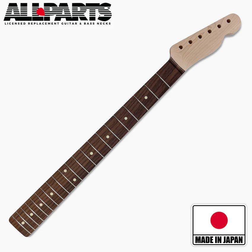 Replacement 62 Guitar Neck for Tele,  Veneer Rosewood Board, No Finish, 21 Frets