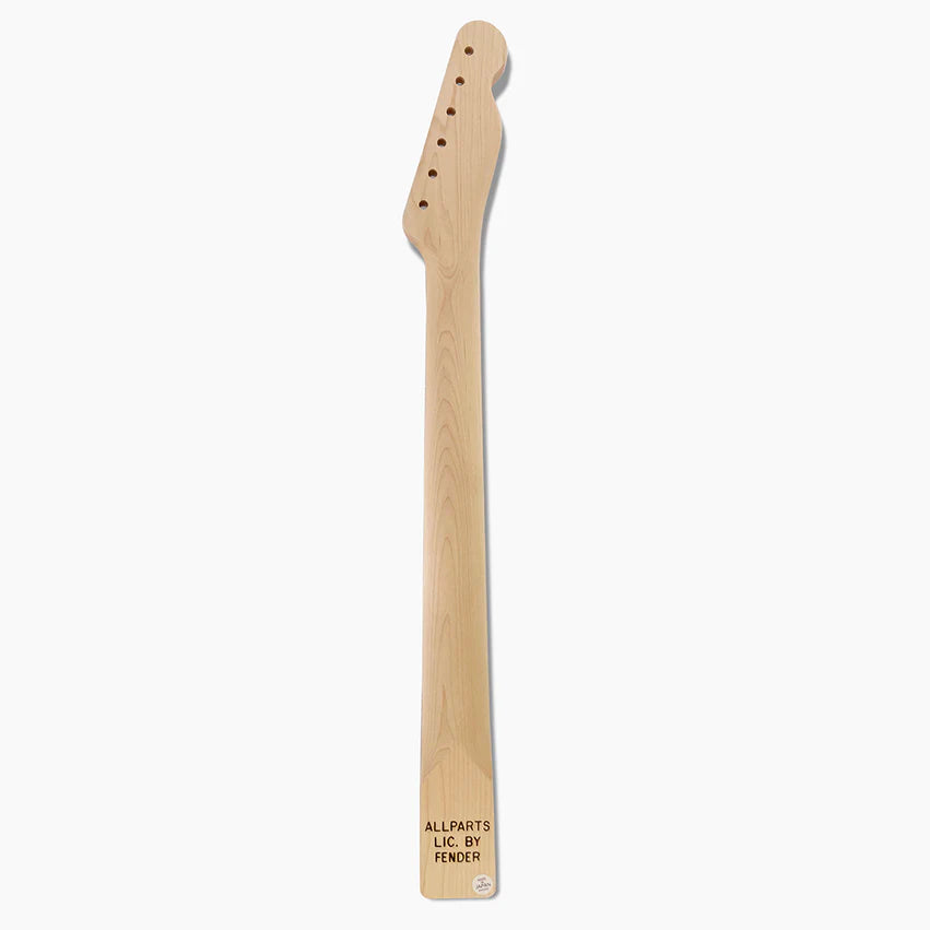 Replacement Left-Handed Rosewood Neck for Tele, No Finish, 21 Frets, Back