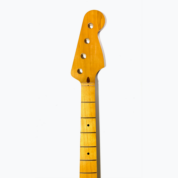 Replacement Neck for P-Bass, Solid Maple, With Finish, Top Half