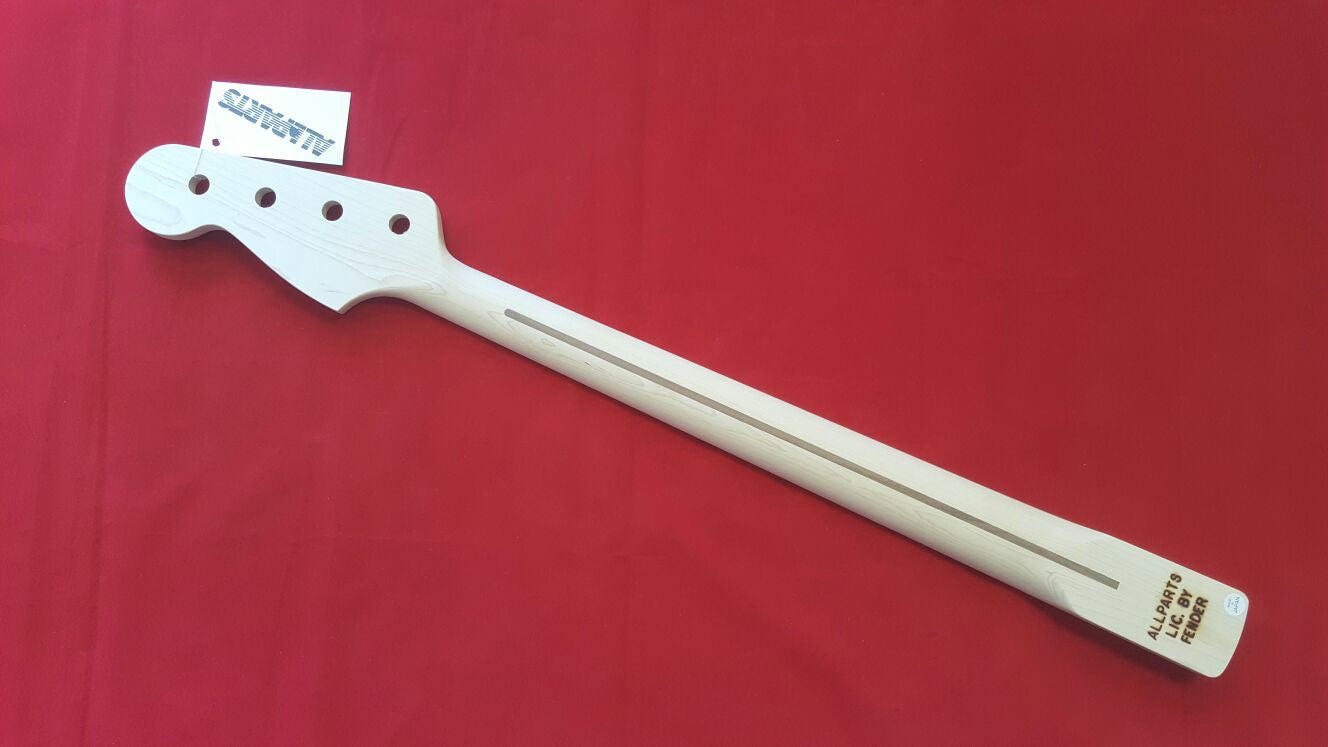 Replacement Unfinished Neck for P-Bass, Solid Maple, Back