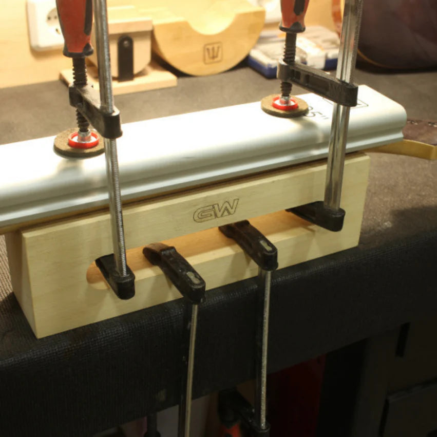 G&W Guitar Neck Support Caul, Tall, In Use