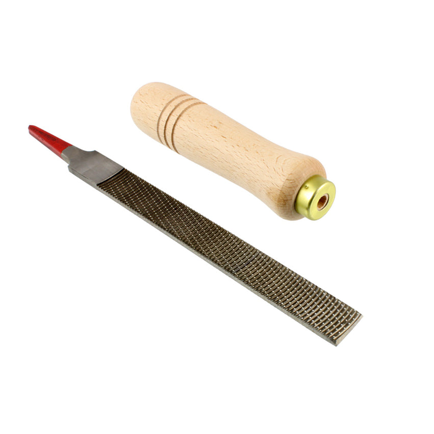 Wood Carving File, Flat, 16mm x 150mm, with Wooden Handle | Allparts UK