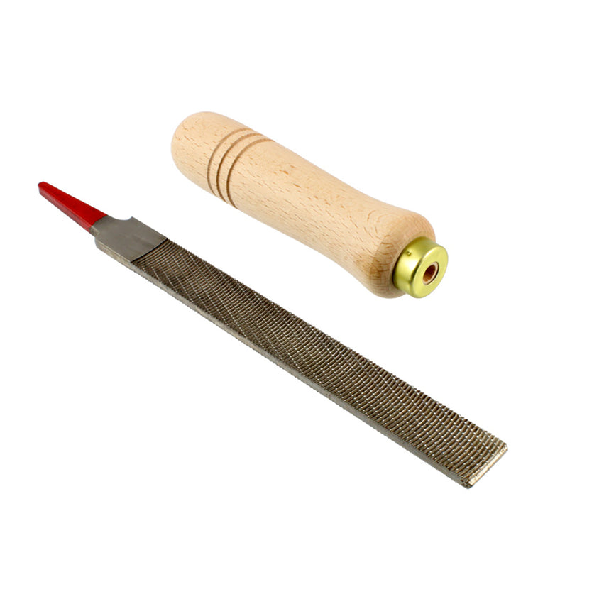 Wood Carving File, Flat, 16mm x 150mm, with Wooden Handle | Allparts UK