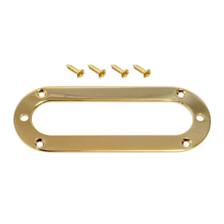 Metal Pickup Mounting Ring for Strat Sized Pickup, Oval, Gold | Allparts UK