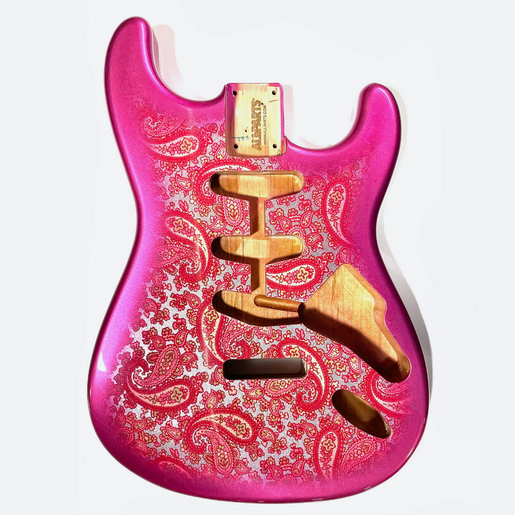 Pink Paisley Replacement Guitar Body for Strat Allparts UK the